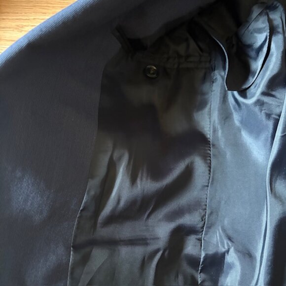 Club Monaco New York Grant Fit Cotton Jacket Blazer Navy Stripe Sz 36S - Picture 7 of 13